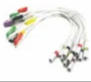 Accesorio ECG/EKG, adaptador banana 4 mm a pinza, L = 30 cm, AHA, estándar AHA (BK-275A)